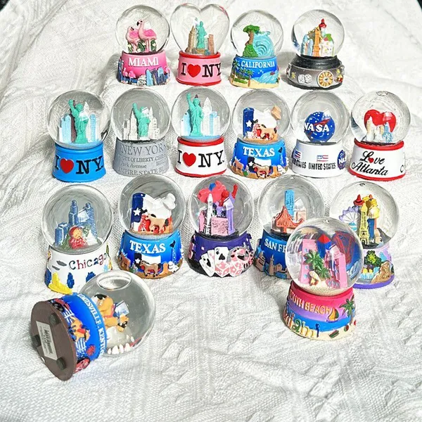 Wholesale Price Personalized USA New York Seattle Texas Las Vegas Houston Tourist Souvenirs Glass Resin Polyresin Custom Snow Globe Factory