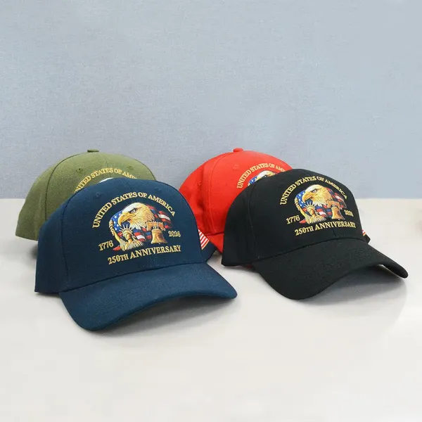 Embroidery Cotton Hat America USA Eagles 250th Anniversary Cap Independence Day 4th of July Patriot Freedom photo-4