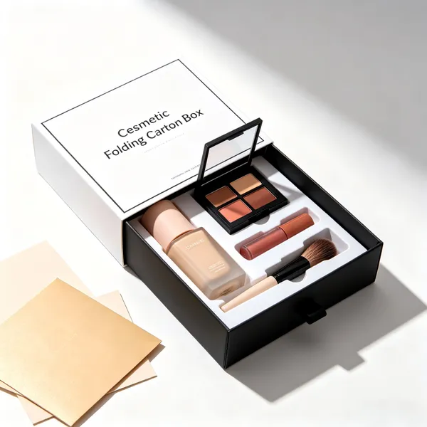 Cosmetic Folding Carton Box Custom Logo Printed Luxury Paper Packaging Box for Skincare Makeup Set photo-2
