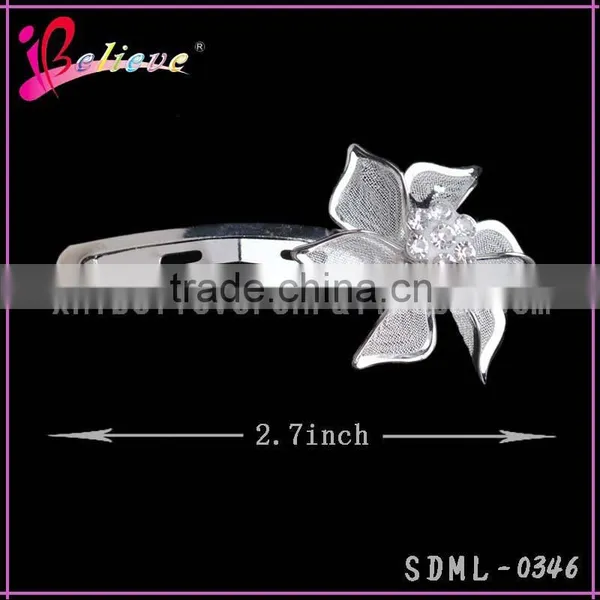 Hot Sale Fashion Hair Clip,silver Metal Hair Pin,flower Hair Clip With Diamond photo-3