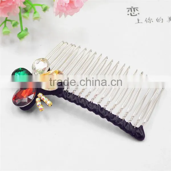 Wedding Bridal Crystal Rhinestone Flower Glass Stone Hairpin Diamante Hair Clip Comb photo-6