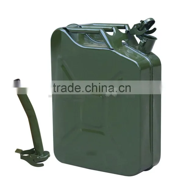 5 Gallon 20L Jerry Can Gasoline Fuel Can Steel Gas Tank Emergency Backup Green photo-2