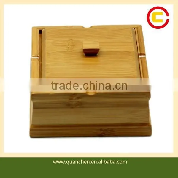 Portable Bamboo Outdoor Ashtray With Lid for Home photo-2