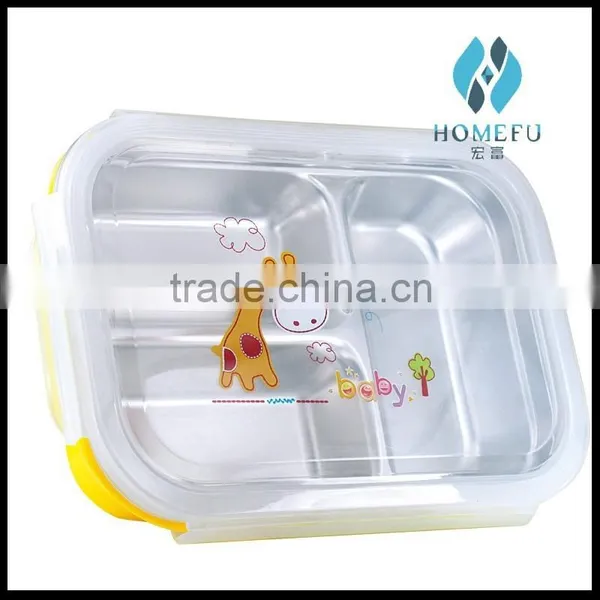 Stainless Steel Bento Lunch Box Containers With 3 Compartments for Children Made in China photo-4