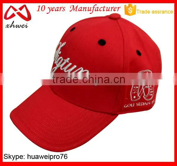 Red Cotton Chino Twill Fabric Golf Cap photo-6