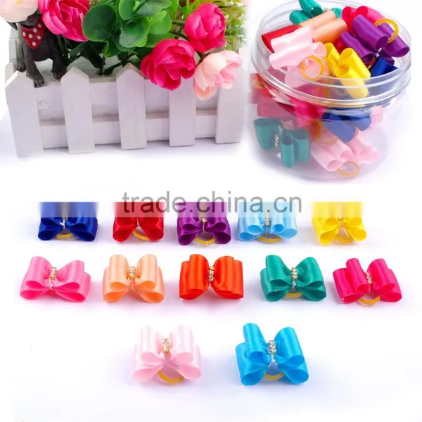 Multi Color Handmade Grooming Bows Wholesale Dog Hair Bows photo-4