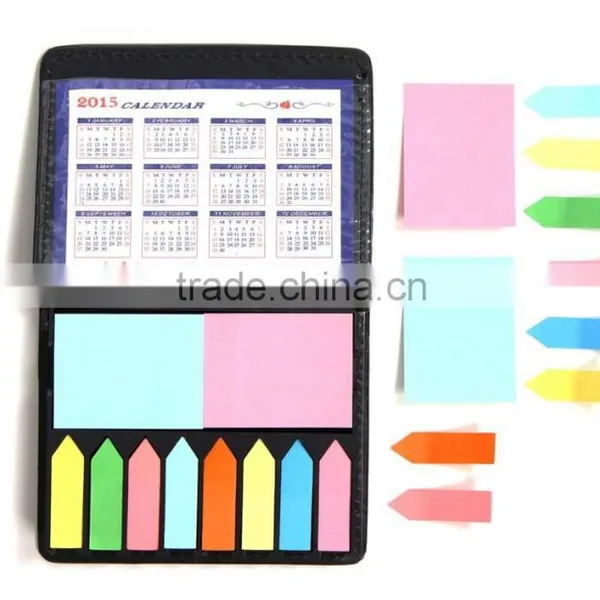 Promotional Sticky Notes Organizer In Leather Box