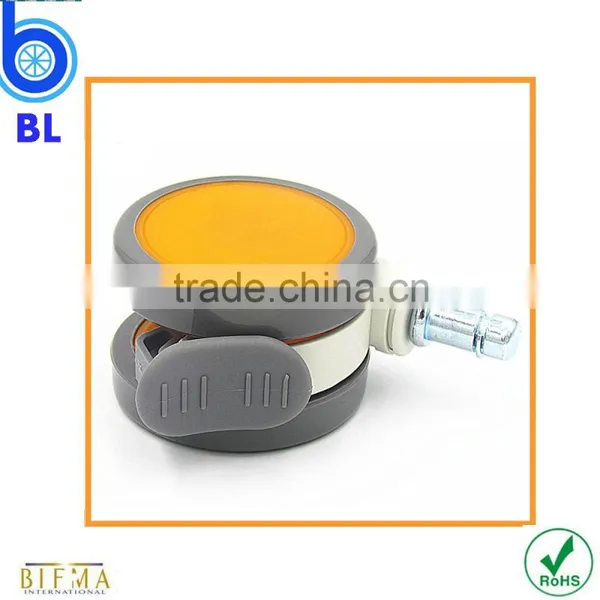 High Quality 64mm Orange TPR Locking Appliance Furniture Wheel Caster photo-2