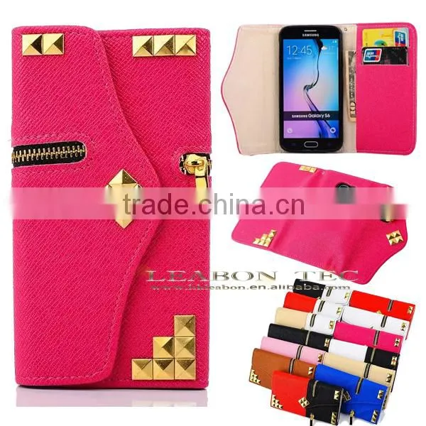New Arrival Mobile Phone Credit Card Wallet Pouch Leather Case for Samsung Galaxy S6 photo-5
