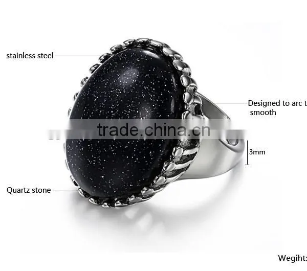 Cheap Wholesale Men Stainless Steel Turquoise Stone Ring photo-3