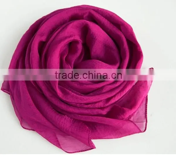 Colourful Polyester Chiffon Long Scarf in Solid Colour photo-2