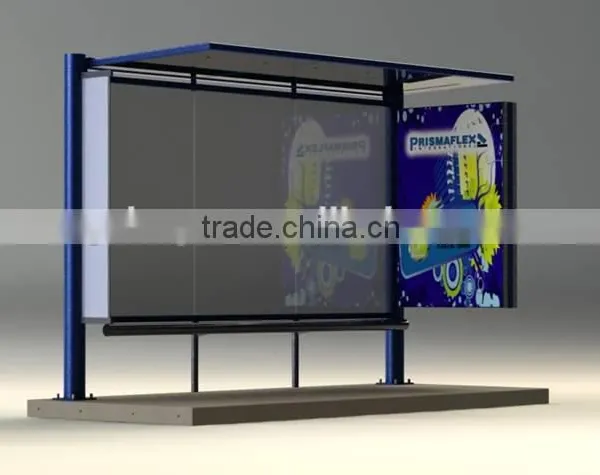 Modern Style Stainless Steel Outdoor Economic Bus Stop Station Design With LED Lights for Public Construction