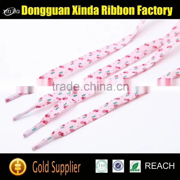 Hot Sale Customized Printed Satin Ribbon Shoelaces photo-2
