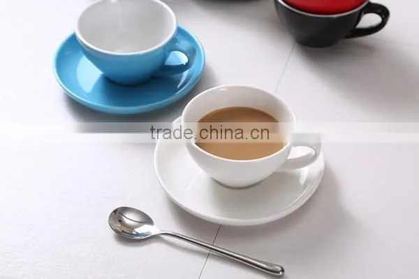 Color Glaze Porcelain Coffee Cup With Saucer photo-5