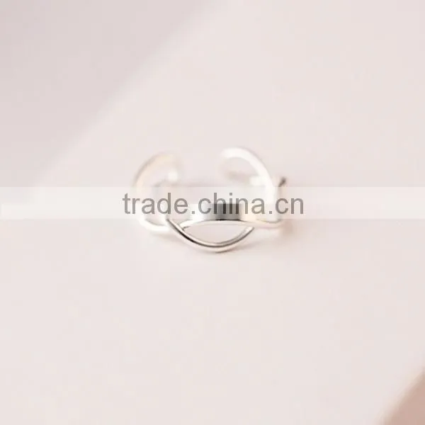 New 925 Sterling Silver Jewelry, Silver Wave Ring Opening Tail Ring Joint Ring Jewelry Wholesale photo-2