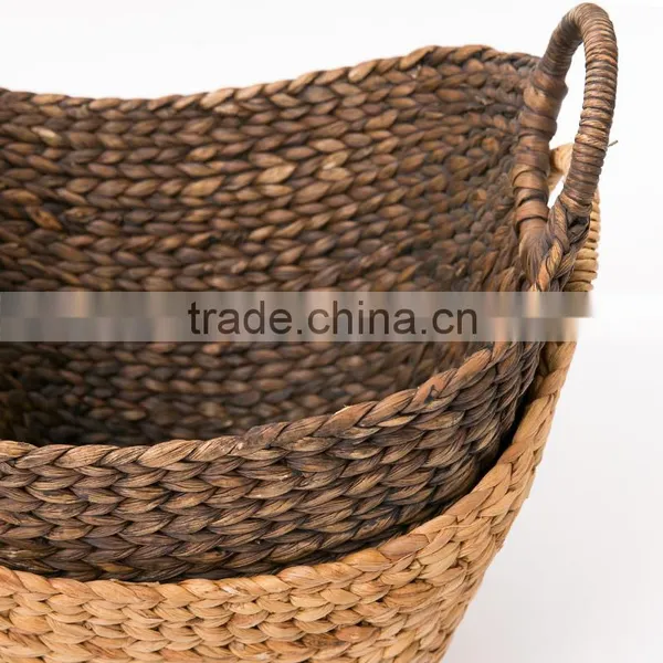 Natural Water Hyacinth Woven Storage Basket With Handles Quality Choice photo-5