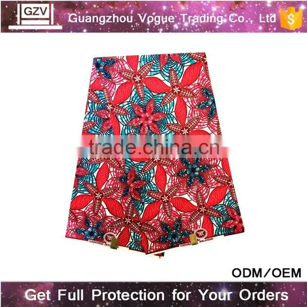 Online Wholesale Vogue Brand High Quality Pink 100% Cotton Super Java Print Fabric African Wax photo-2