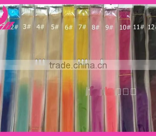 Pretty Three Tone Hair Two Tone Hair Extension Rainbow Clip in Hair Extension photo-2
