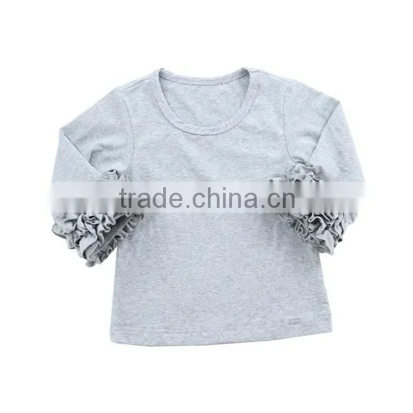 Knitted Baby Cloth Fall Shirt Blank Clothing Coral Ruffle Shirt Cotton Kids Top Wholesale Icing Ruffle Shirt Girls Icing Shirts photo-5