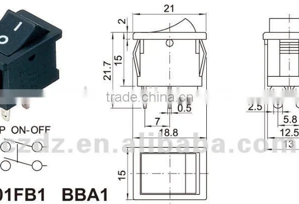 3pin Mini Rocker Switch,TOP Quality Copper Pins Rocker Switches,round Type Rocker Switch photo-3