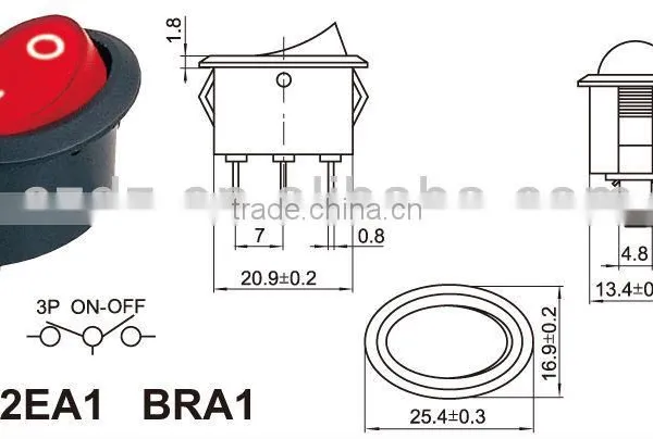 Rocker Switch 20a 250vac,6A 250V 10A 125V COPPER PINS Rocker Switch photo-4