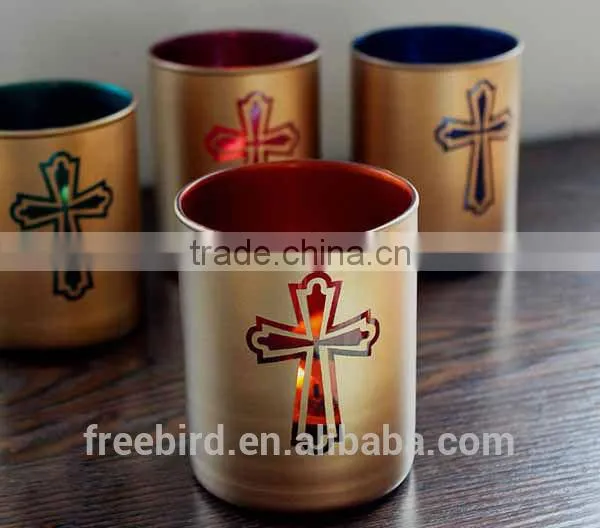 Colorful Shaped Glass Candle Jars and Decorative Candle Holder photo-2