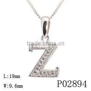 Wholesale New Custom Design Letter Charms Silver Alphabet Pendant Necklace photo-6