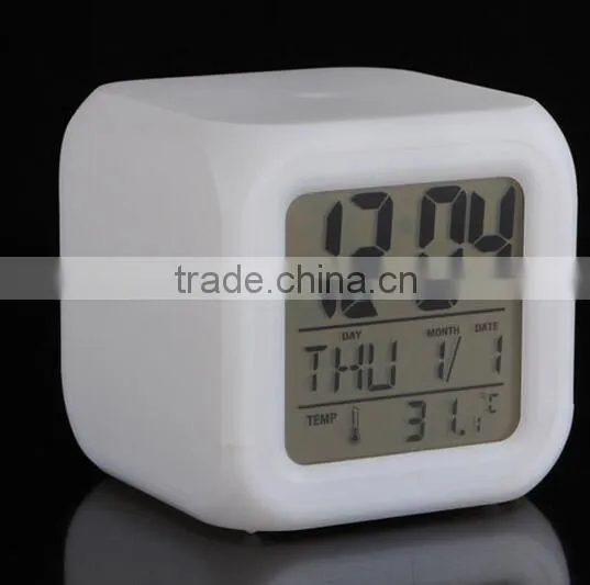 New Design 7 Color Change Digital Alarm Clock / Glowing Led Color Change Clock / Led Table Clock photo-2