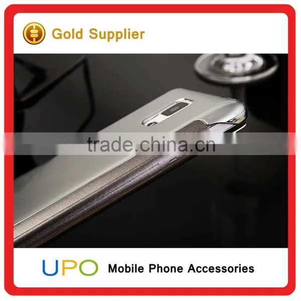 [UPO] Hard Plastic Clear View Mirror Smart Flip Cell Phone Case for Samsung Galaxy Note 4 Back Cover photo-5