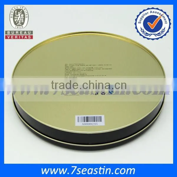 Elegant Black Round Shaped Empty Metal Tin Box For Chocolate Cookies Candy Packaging photo-6