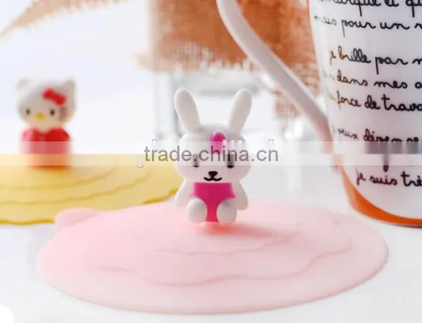 Cute Cartoon Leak Proof Soft Hello Kitty Silicone Coffee Cup Lid photo-2