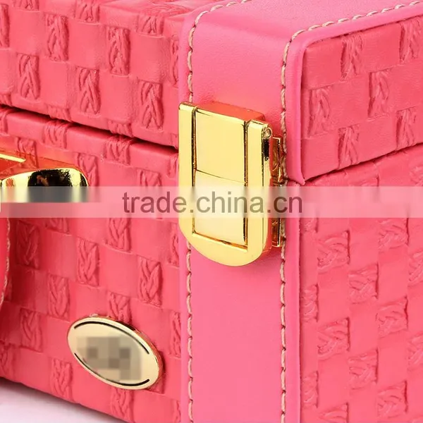 Wholesale Custom High-grade PU Leather Jewelry Box, Fashion Beautiful Makeup Box photo-4