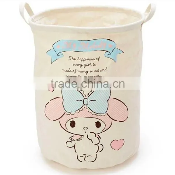 Foldable Laundry Basket Cotton Linen Toys Bin Basket Household Storage Organizer Cartoon Bottle photo-2
