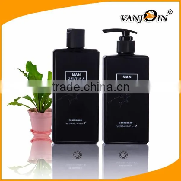 Black Square Plastic Shower Cream Bottle With Pump or Disc Cap