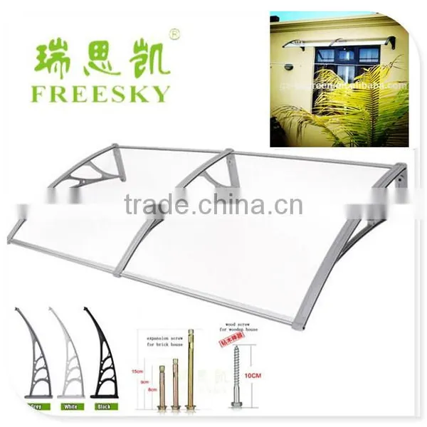 Opaque Corrugated Awning Shelter Roof Front Back Porch Outdoor Shade Patio Black Door Canopy photo-2
