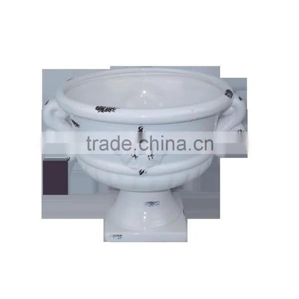 White Chinese Ceramic Vase for Flower Decoration photo-3