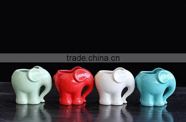 Garden Decor Elephant Shaped Animal Flowr Pot Small Cute Ceramic Pot for Plants photo-3