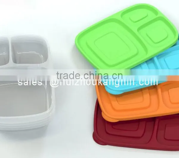 3-compartment Plasic Food Storage Lunch Box Container for Kids,Kids Plastic Lunch Box photo-2