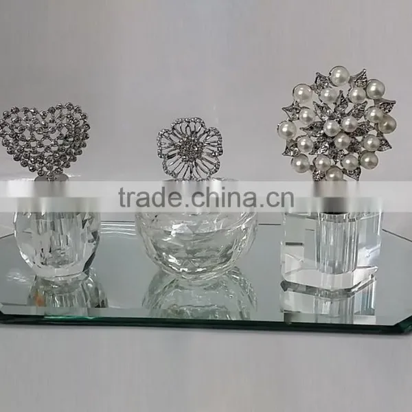 Clear Small Crystal Trinket Box With Jewelled Top photo-2
