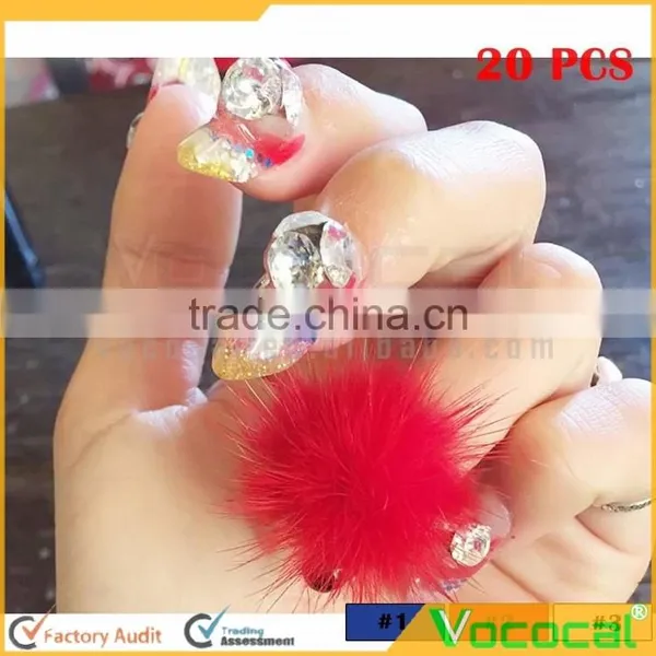 20 PCS 7mm Diameter DIY Nail Decorative Plush Ball Nail Art Decoration Accessories photo-3