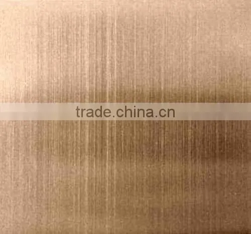 4x8 Color Coated Hairline Finish Stainless Steel 0.2MM Copper Sheet photo-5