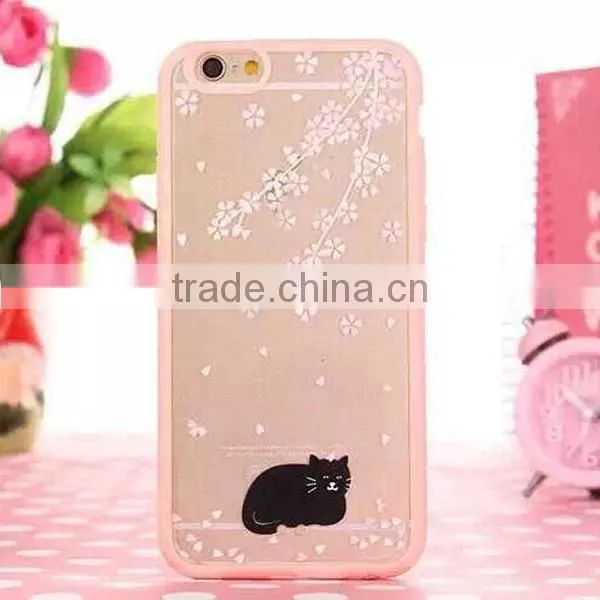 TPU + Acrylic Transparent Pink Cartoon Cute Phone Case for IPhone 6 photo-6
