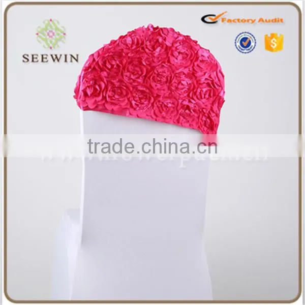 Half Back Rosette Chair Cover for Wedding photo-5