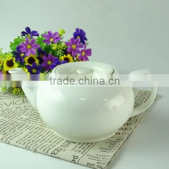 Wholesale Stock White Cheap Porcelain Teapot, Cafe Cheap White Tea Pot for Restaurant Teapot photo-2