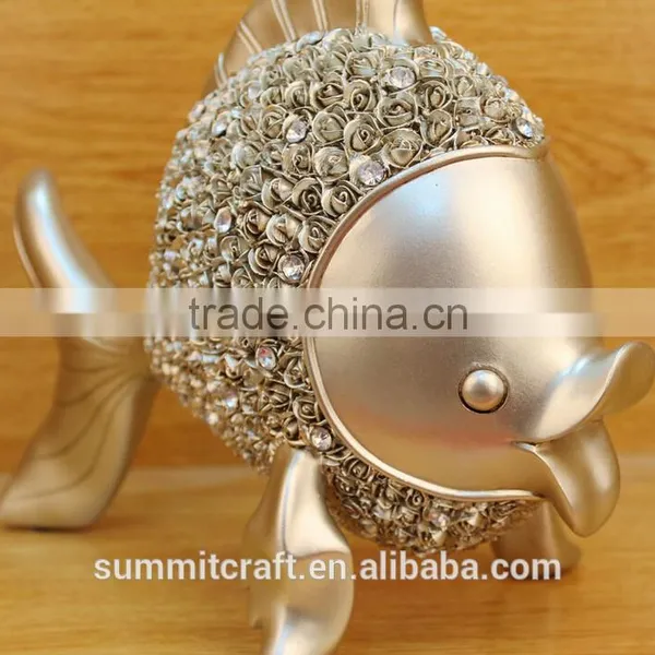 Resin Fish Decoration With Rose Pattern photo-3