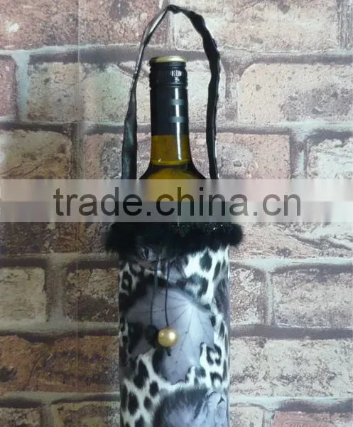 Animal Design With Handle Leather Fabric Wine Bags