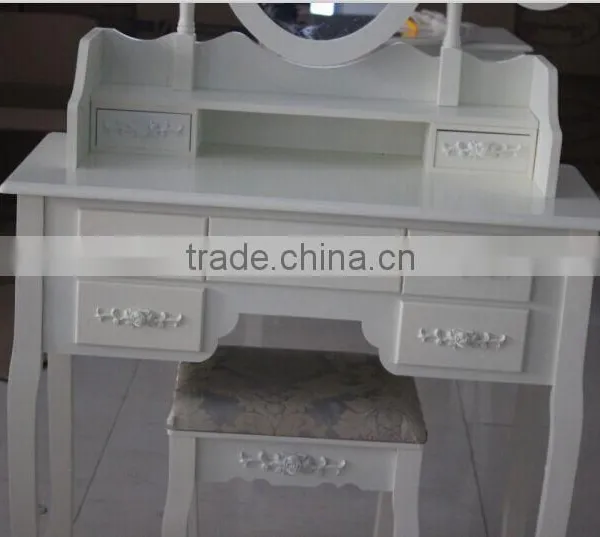Dresser With Triple Mirror /make-up Desk Dressing Table With Stool photo-3