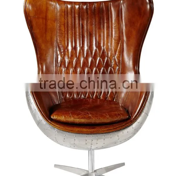 High End Vintage Leather Office Furniture Fiberglass Egg Chairs photo-6