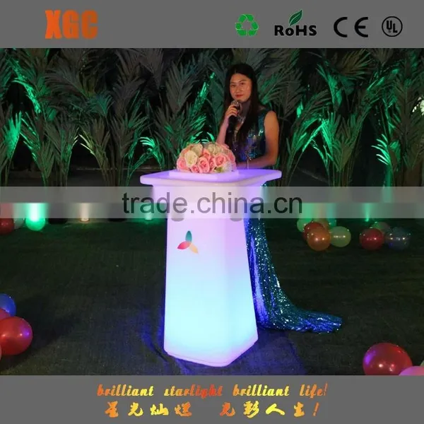 Cheap Plastic Round Tables for Sale/Colorful Light LED Plastic Furniture Bar Table photo-4