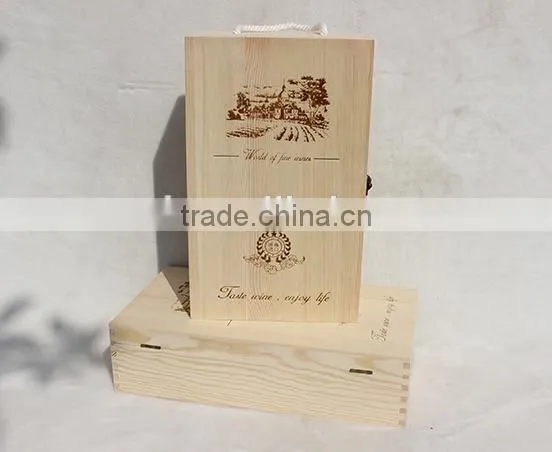 Single-deck Six Pine Wine Bottle Storage Box photo-4